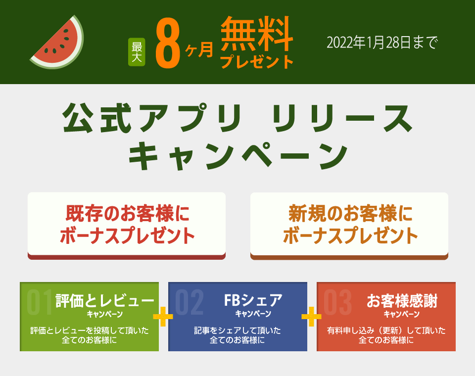 公式アプリ リリースキャンペーン